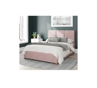 Aspire Caine Upholstered Ottoman Storage Bed, Pure Pastel Cotton Fabric in Rose | Size: Single Aspire Rose Single