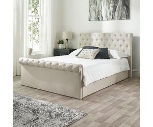 Aspire Chesterfield Kingsize Side Lift Ottoman Bed - Natural
