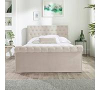 Aspire Chesterfield Ottoman Bed Oatmeal In Beige Beige Small Double