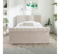 Aspire Chesterfield Ottoman Bed Oatmeal in Beige | Size: Single Aspire Beige Single