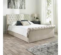 Aspire Chesterfield Ottoman Storage Bed in Natural Linen | Size: King Aspire Natural King