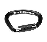 Aspire Custom Locking Carabiner Heavy Duty 3-Inch, Engraving Black Twistlock Carabiners 12KN (2699 Lbs) for Hammocks
