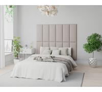 Aspire Easymount Wall Mounted Upholstered Panels, Modular Diy Headboard In Eire Linen Fabric, Off White (Pack Of 2)