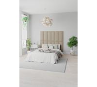 Aspire Easymount Wall Mounted Upholstered Panels Modular Diy Headboard In Eire Linen Fabric Natural (pack Of 2), Brown