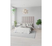 Aspire Easymount Wall Mounted Upholstered Panels, Modular Diy Headboard In Eire Linen Fabric, Off White (Pack Of 4)