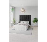 Aspire EasyMount Wall Mounted Upholstered Panels, Modular DIY Headboard in Kimiyo Linen Fabric (Pack of 2) in Grey Aspire Grey