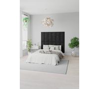 Aspire Easymount Wall Mounted Upholstered Panels Modular Diy Headboard In Kimiyo Linen Fabric Granite (pack Of 4), Grey