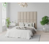 Aspire Easymount Wall Mounted Upholstered Panels Modular Diy Headboard In Malham Weave Fabric Cream (pack Of 4), Cream