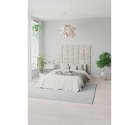 EasyMount Wall Mounted Upholstered Panels, Modular DIY Headboard in Malham Weave Fabric (Pack of 4) Aspire Taupe One Size