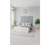 Aspire Easymount Wall Mounted Upholstered Panels Modular Diy Headboard In Mirazzi Velvet Fabric Pearl (pack Of 2)