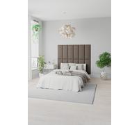 EasyMount Wall Mounted Upholstered Panels, Modular DIY Headboard in Mirazzi Velvet Fabric (Pack of 8) Aspire Silver One Size