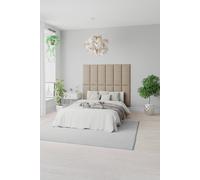 Aspire Easymount Wall Mounted Upholstered Panels Modular Diy Headboard In Mirazzi Velvet Fabric Black (pack Of 8)