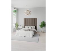 EasyMount Wall Mounted Upholstered Panels, Modular DIY Headboard in Mirazzi Velvet Fabric (Pack of 2) Aspire Silver One Size