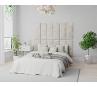 Aspire Easymount 8pk Modular DIY Headboard Panels - Velvet, Cream