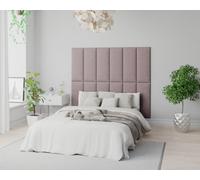 Aspire Easymount Wall Mounted Upholstered Panels Modular Diy Headboard In Plush Velvet Fabric Blush (pack Of 2), Pink