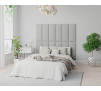 Aspire Easymount Wall Mounted Upholstered Panels Modular Diy Headboard In Plush Velvet Fabric Light Silver (pack Of 2), Silver