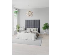 EasyMount Wall Mounted Upholstered Panels, Modular DIY Headboard in Plush Velvet Fabric (Pack of 2) Aspire Navy One Size