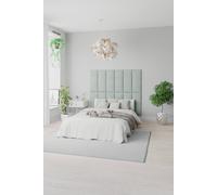 Aspire Easymount Wall Mounted Upholstered Panels Modular Diy Headboard In Plush Velvet Fabric Berry (pack Of 4), Red