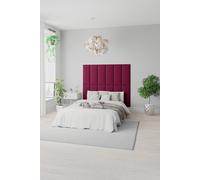 EasyMount Wall Mounted Upholstered Panels, Modular DIY Headboard in Plush Velvet Fabric (Pack of 8) Aspire Black One Size