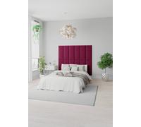 Aspire Easymount Wall Mounted Upholstered Panels Modular Diy Headboard In Plush Velvet Fabric Ebony (pack Of 2), Black