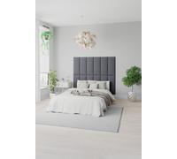 Aspire Easymount Wall Mounted Upholstered Panels Modular Diy Headboard In Plush Velvet Fabric Navy (pack Of 8)