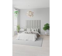 Aspire EasyMount Wall Mounted Upholstered Panels, Modular DIY Headboard in Pure Pastel Cotton Fabric (Pack of 8) in Rose Aspire Rose