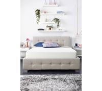 Aspire End Lift Ottoman Storage Bed, Beige Linen Beige Single