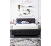 Aspire End Lift Ottoman Storage Bed, Black Linen | Size: Double Aspire Black Double