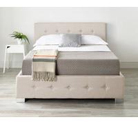 Aspire End Lift Ottoman Storage Bed, Beige Linen | Size: Double Aspire Beige Double