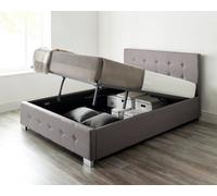 Aspire End Lift Ottoman Storage Bed King Size, Grey Linen