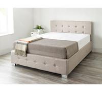 Aspire Single Beige Linen End Lift Ottoman Storage Bed - Cream - Aspire Beds - Wilko