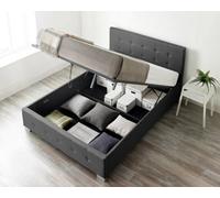 Aspire Upholstered Ottoman Bed Single Black