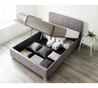 Aspire Single Grey Linen End Lift Ottoman Storage Bed - Aspire Beds - Wilko