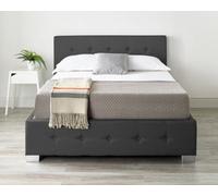 Aspire Small Double Black Linen End Lift Ottoman Storage Bed - Aspire Beds - Wilko