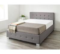 Aspire Small Double Grey Linen End Lift Ottoman Storage Bed - Aspire Beds - Wilko