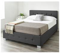 Aspire Fabric Double End Lift Ottoman Bed - Black
