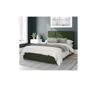 Aspire Garland Upholstered Ottoman Storage Bed, Plush Velvet Fabric in Dark Olive | Size: Double Aspire Dark Olive Double
