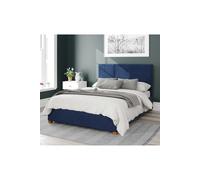 Garland Upholstered Ottoman Storage Bed, Plush Velvet Fabric Aspire Navy Double