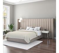 Aspire Grandeur Headboard in Eire Linen Grey in Natural Aspire Natural