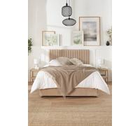 Aspire Grant Divan & Hybrid Memory Pocket Mattress, Linen Fabric, Strutted Headboard, 2 Drawers in Light Sand | Size: Double Aspire Light Sand Double