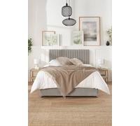 Aspire Grant Divan, Linen Fabric, Strutted Headboard, No Drawers Aspire Silver King