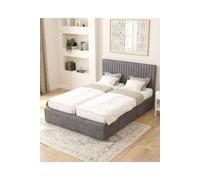 Aspire Kingsize Velvet Adjustable Bed with Mattress - Steel