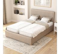 Grant Electric Adjustable Bed Upholstered in Eire Linen Fabric with Pocket Sprung Mattress UK Made Aspire Natural King