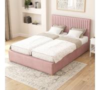 Grant Electric Adjustable Bed Upholstered in Plush Velvet Fabric with Pocket Sprung Mattress UK Made Aspire Light Pink King