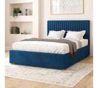 Aspire Grant Electric Adjustable Bed Upholstered With Pocket Sprung Mattress Uk Made, Plush Navy, Size Double