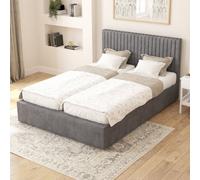 Aspire Kingsize Velvet Adjustable Bed with Mattress - Steel