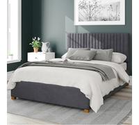 Aspire Grant Upholstered Ottoman Storage Bed, Plush Velvet Fabric in Grey | Size: King Aspire Grey King