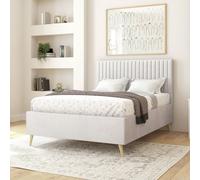 Aspire Grant Small Double Velvet Bed Frame - Light Silver