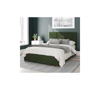 Grant Upholstered Ottoman Storage Bed, Plush Velvet Fabric Aspire Dark Olive King