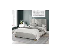 Grant Upholstered Ottoman Storage Bed, Plush Velvet Fabric Aspire Light Grey Double